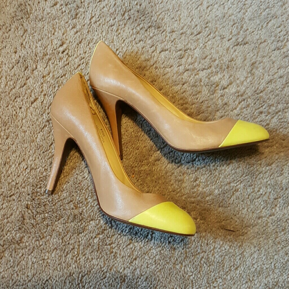 JCrew Leather Neon Cap Toe Pump sz 8